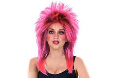 Costume Accessory Wig 80's Rock Star Pink One Size