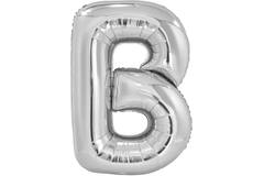 Large Letter B Silver Foil Balloon N34 Packaged 84 cm x 59 c