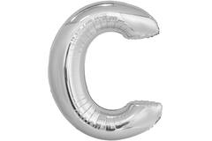 Large Letter C Silver Foil Balloon N34 Packaged 84 cm x 69 c