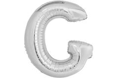 Large Letter G Silver Foil Balloon N34 Packaged 84 cm x 74 c