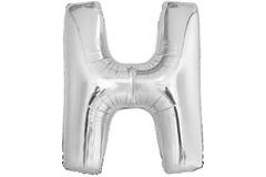 Large Letter H Silver Foil Balloon N34 Packaged 85 cm x 67 c