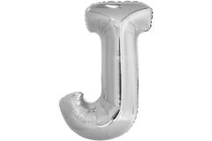 Large Letter J Silver Foil Balloon N34 Packaged 84 cm x 58 c
