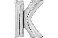 Large Letter K Silver Foil Balloon N34 Packaged 85 cm x 63 c