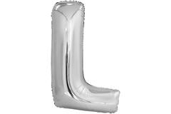 Large Letter L Silver Foil Balloon N34 Packaged 85 cm x 56 c