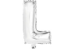 Mini Letter L Silver Foil Balloon N16 Packaged 34 cm x 21 cm