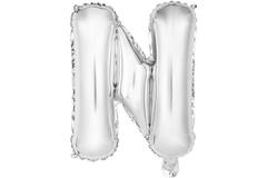 Mini Letter N Silver Foil Balloon N16 Packaged 36 cm x 25 cm