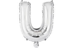 Mini Letter U Silver Foil Balloon N16 Packaged 31 cm x 27 cm