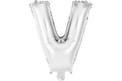 Mini Letter V Silver Foil Balloon N16 Packaged 35 cm x 30 cm