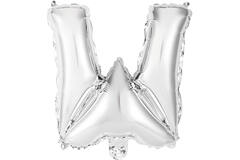 Mini Letter W Silver Foil Balloon N16 Packaged 30 cm x 30 cm