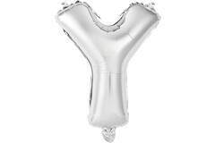 Mini Letter Y Silver Foil Balloon N16 Packaged 34 cm x 29 cm