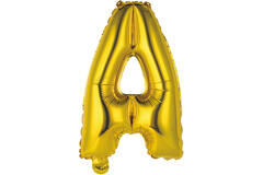 Mini Letter A Gold Foil Balloon N16 Packaged 36 cm x 23 cm