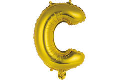 Mini Letter C Gold Foil Balloon N16 Packaged 33 cm x 26 cm