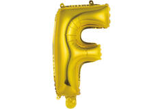 Mini Letter F Gold Foil Balloon N16 Packaged 32 cm x 20 cm