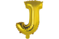 Mini Letter J Gold Foil Balloon N16 Packaged 33 cm x 25 cm