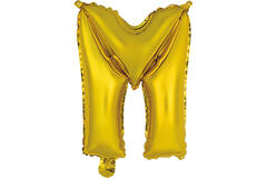 Mini Letter M Gold Foil Balloon N16 Packaged 34 cm x 26 cm