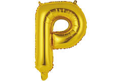 Mini Letter P Gold Foil Balloon N16 Packaged 35 cm x 24 cm