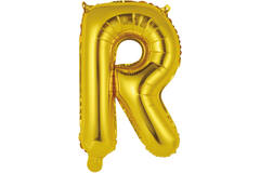 Mini Letter R Gold Foil Balloon N16 Packaged 36 cm x 23 cm