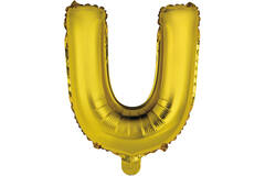 Mini Letter U Gold Foil Balloon N16 Packaged 31 cm x 27 cm