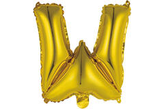 Mini Letter W Gold Foil Balloon N16 Packaged 30 cm x 30 cm