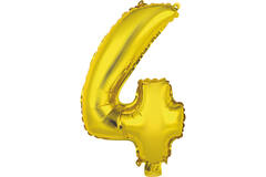 Mini Number 4 Gold Foil Balloon N16 Packaged 35 cm x 23 cm