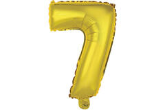 Mini Number 7 Gold Foil Balloon N16 Packaged 35 cm x 24 cm