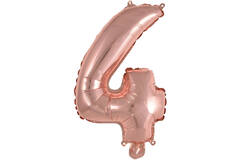 Mini Number 4 Rose Gold Foil Balloon N16 Packaged 35 cm x 23 cm