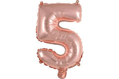 Mini Number 5 Rose Gold Foil Balloon N16 Packaged 34 cm x 22 cm