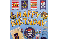 8 Plates Pirates Map Round Papier 23 cm