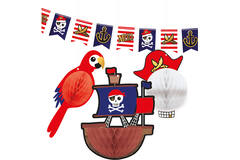 Decoration Kit (1 Flag Banner and 3 Honeycombs) Pirates Map
