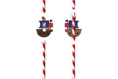 8 Drinking Straws Pirates Map Paper