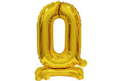 Mini Number 0 Gold Foil Balloon N16 Packaged 36 cm x 22 cm