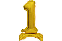 Mini Number 1 Gold Foil Balloon N16 Packaged 39 cm x 22 cm