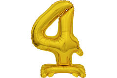 Mini Number 4 Gold Foil Balloon N16 Packaged 39 cm x 28 cm