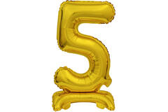 Mini Number 5 Gold Foil Balloon N16 Packaged 38 cm x 22 cm