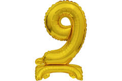 Mini Number 9 Gold Foil Balloon N16 Packaged 36 cm x 22 cm