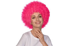 Costume Accessory Afro Wig Pink One Size