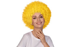 Costume Accessory Afro Wig Yellow One Size