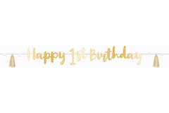 Letter Banner 1st Birthday Blue Ombre Paper Length 180 cm