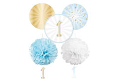 Decoration Kit 1st Birthday Blue Ombre Paper 5 Parts