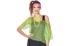 Womens Costume 80s mesh shirt - green S/M