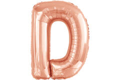 Large Letter D Rose Gold Foil Balloon N34 Packaged 84 cm x 62 cm