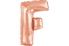Large Letter F Rose Gold Foil Balloon N34 Packaged 87 cm x 54 cm