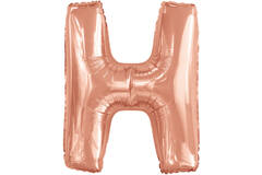 Large Letter H Rose Gold Foil Balloon N34 Packaged 85 cm x 67 cm
