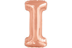 Large Letter I Rose Gold Foil Balloon N34 Packaged 84 cm x 40 cm