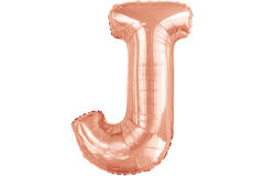 Large Letter J Rose Gold Foil Balloon N34 Packaged 84 cm x 58 cm