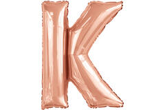 Large Letter K Rose Gold Foil Balloon N34 Packaged 85 cm x 63 cm