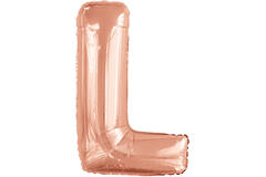 Large Letter L Rose Gold Foil Balloon N34 Packaged 85 cm x 56 cm