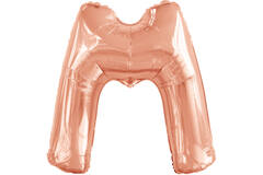 Large Letter M Rose Gold Foil Balloon N34 Packaged 83 cm x 69 cm
