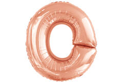 Large Letter O Rose Gold Foil Balloon N34 Packaged 78 cm x 69 cm