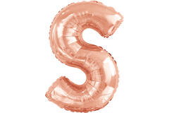 Large Letter S Rose Gold Foil Balloon N34 Packaged 83 cm x 55 cm